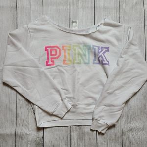 *NWOT* VS Pink Crop Top Sweatshirt. Size S.